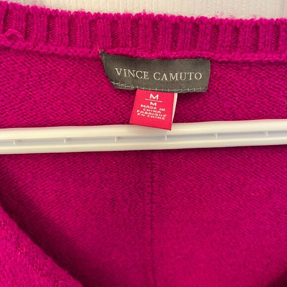Vince Camuto Fushia V neck sweater - Picture 2 of 6